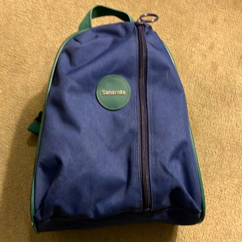Samsonite Purple and Green Accent Toddler Backpack Bag with Triangular Design